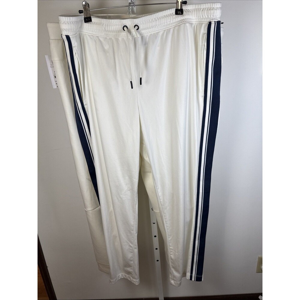 NEW LOT 2 Men's Athletic Works Jogger Sweatpants XXL White  Blue Trim 2 Pair - Picture 9 of 13